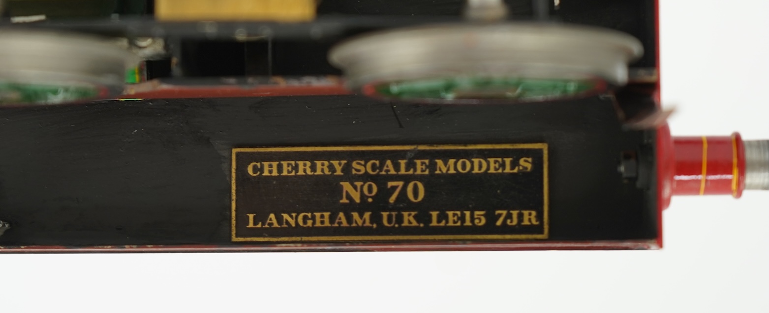 A Gauge One Cherry Scale Models No.70 South East and Chatham Railway D Class, 737, 4-4-0 tender locomotive, powered for two rail operation.